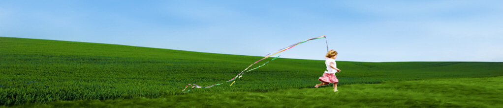 Girl Running in Field Right